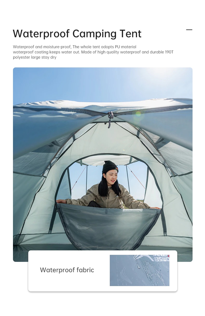 Cheap Goat Tents BSWolf Camping Tent Travel Backpacking 1 2 Person Tent  4 season Winter Skirt Tent Double Layer Waterproof Portable for Fishing   